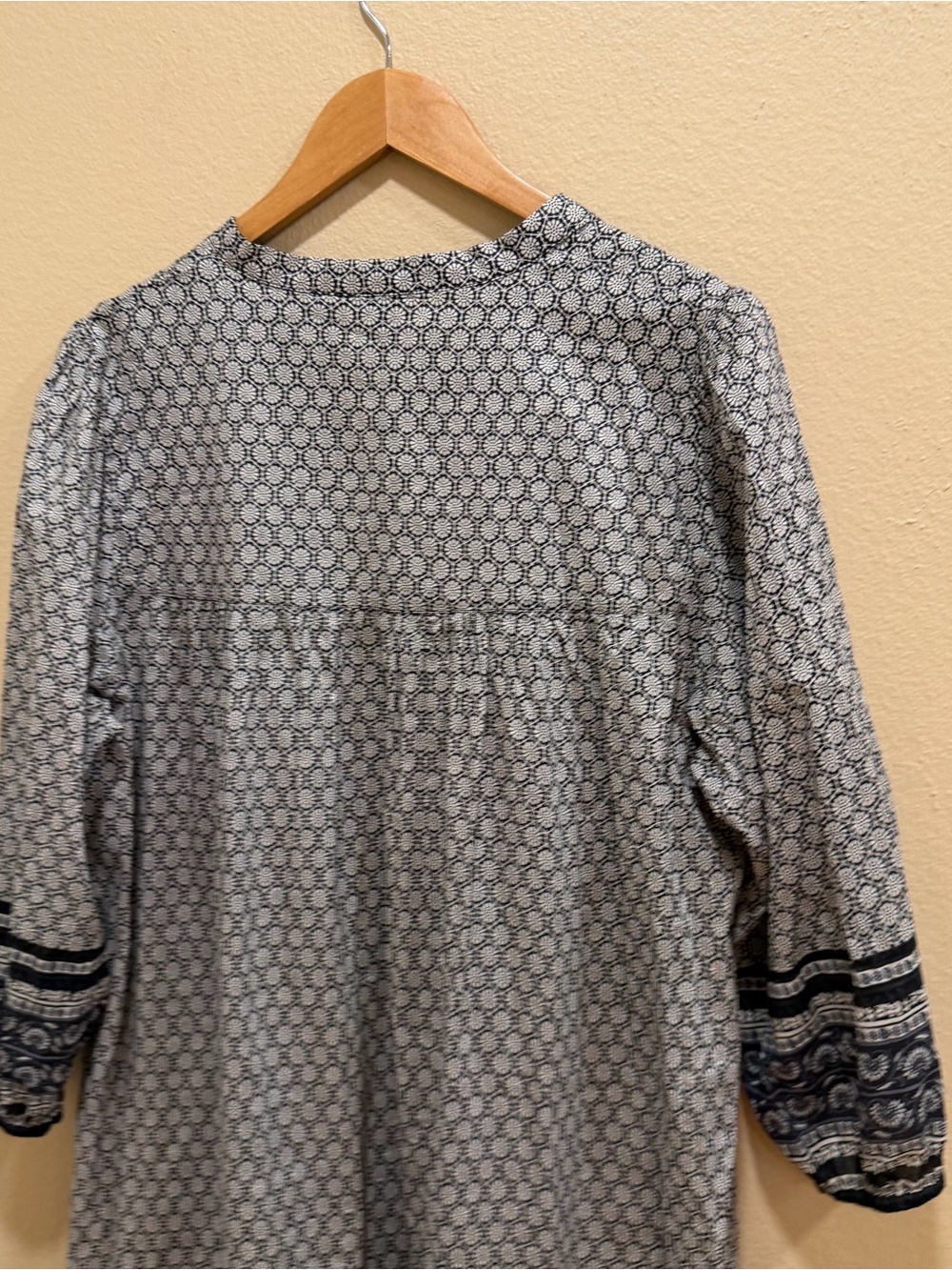 Anthropologie Anna SUI Black & White Patterned Maxi Dress Boho Cotton Large - Picture 6 of 12